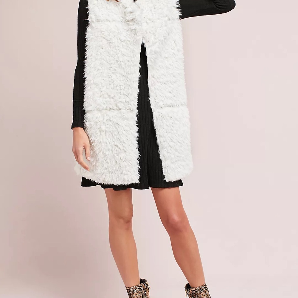 Michael Stars Faux Fur Reversible Vest - Picture 2 of 5